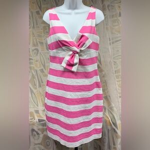 Kate Spade Silver Screen Pink and White Bow Sheath Dress Size 6